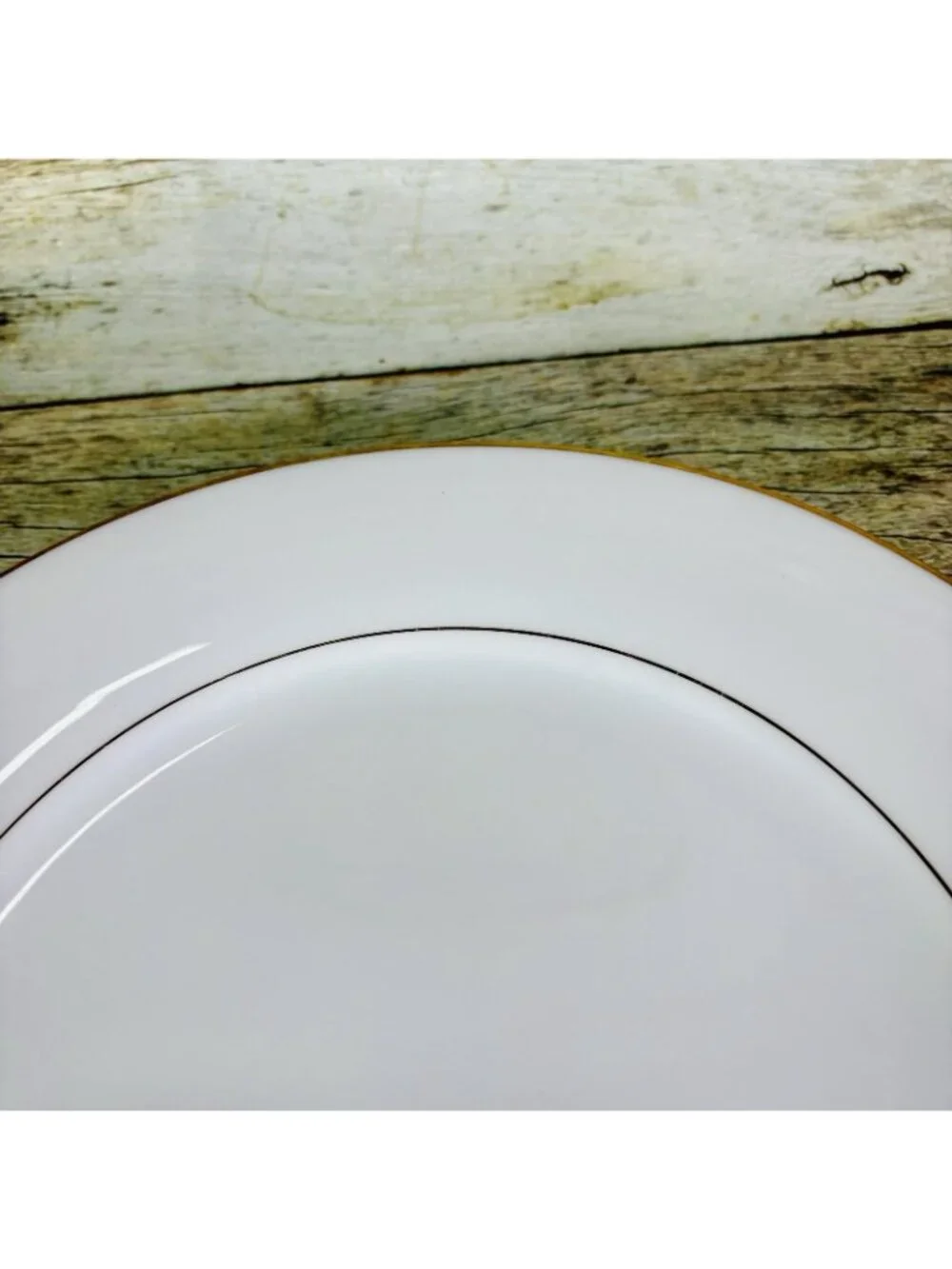 Vintage Noritake DAWN White Gold Trim Verge Japan Porcelain Dinner Plates Set 4